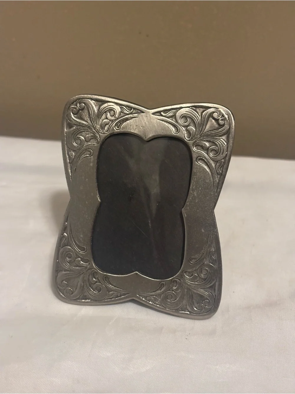 Ornate Silver Decorative Mini Photo Frame - Elegant Home Accent